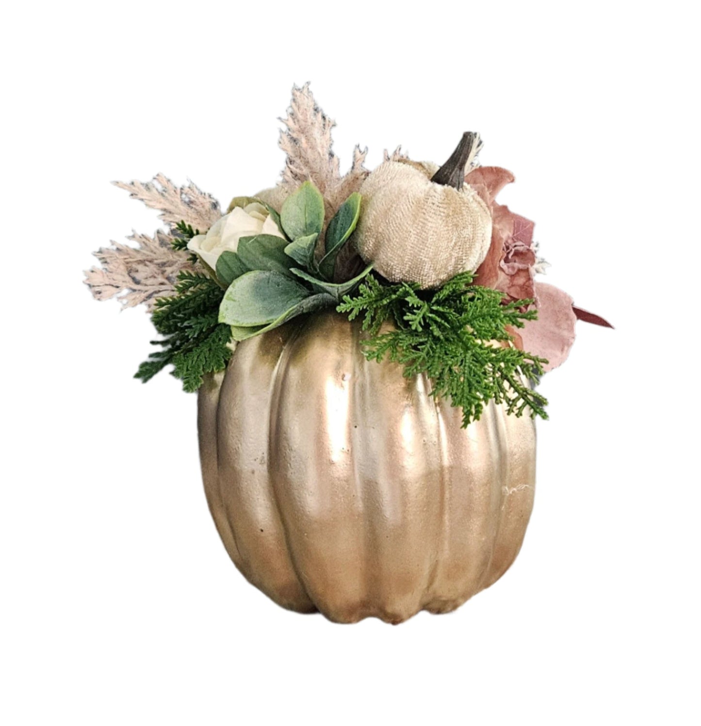 7" Gold Pumpkin Arrangement