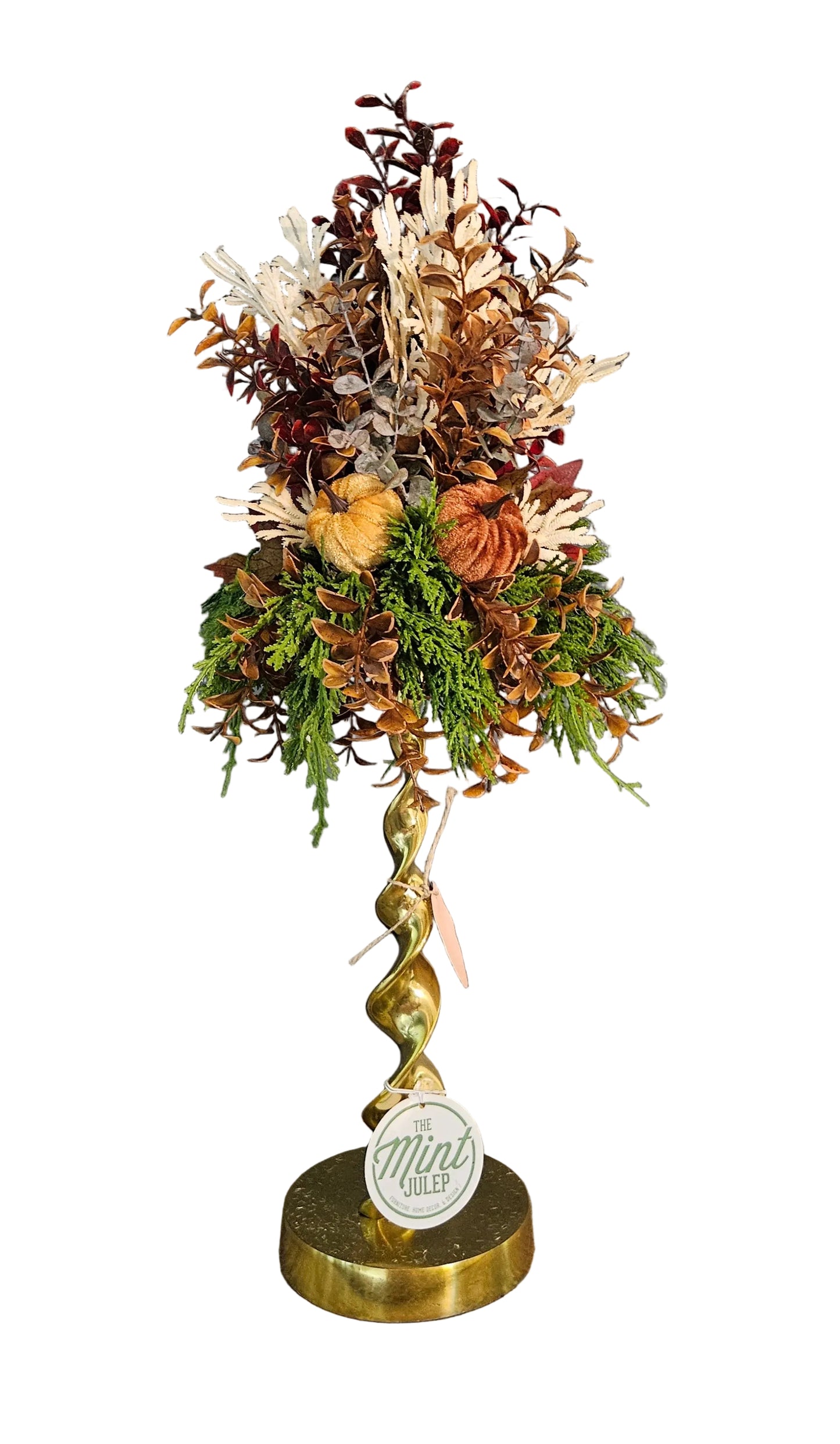 Fall Candle Topper With Brown & Cream