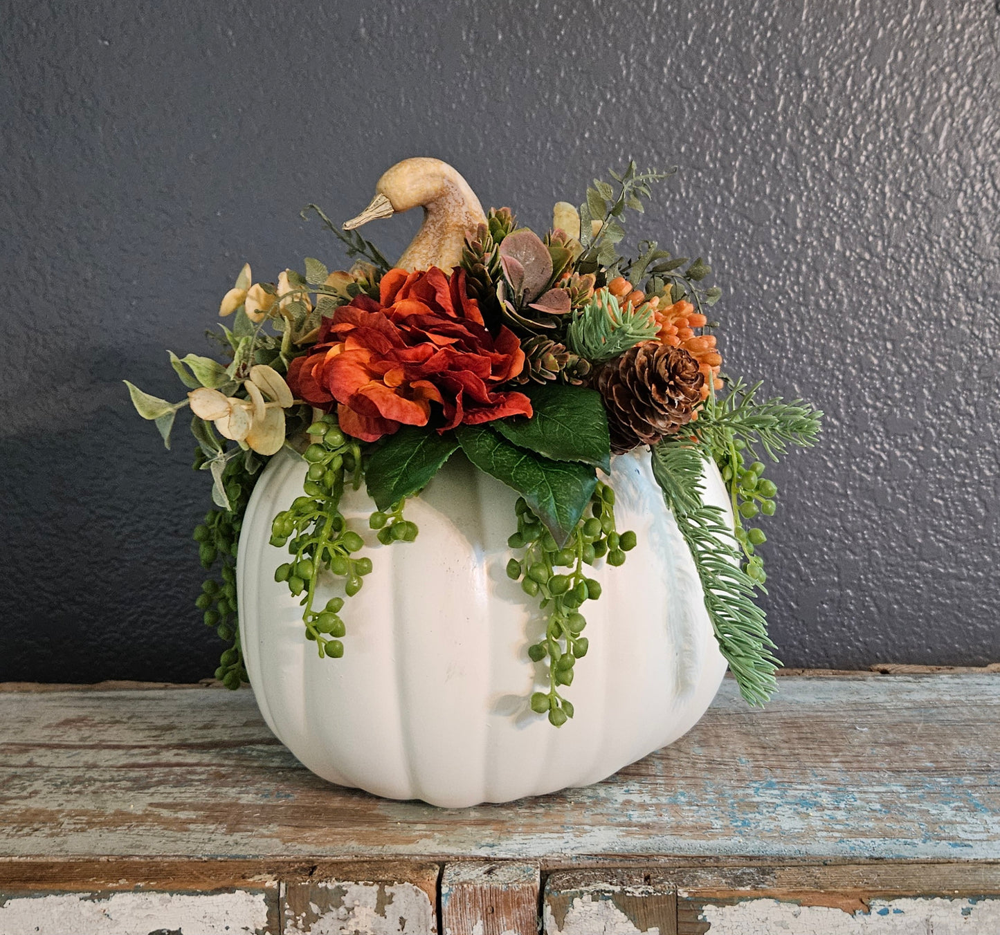 Cream Pumpkin Arrangement