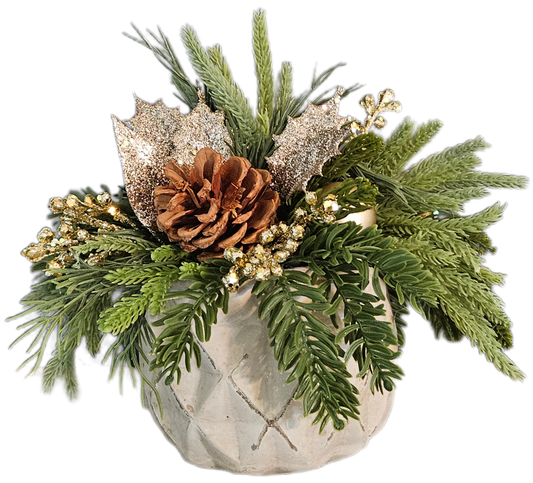 8" tall Winter Gold Sit Around