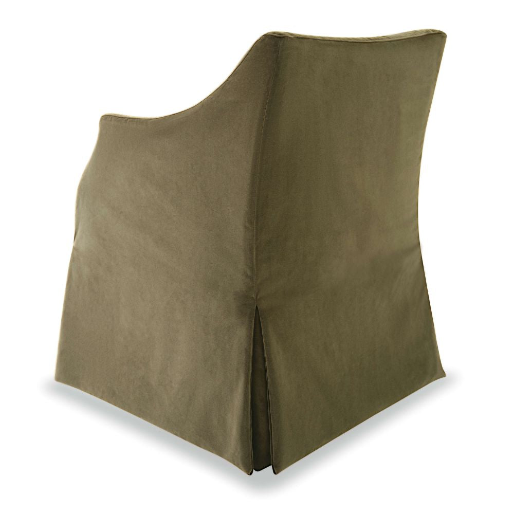 Everlee Rolling Dining Chair, Vintage Velvet Olive