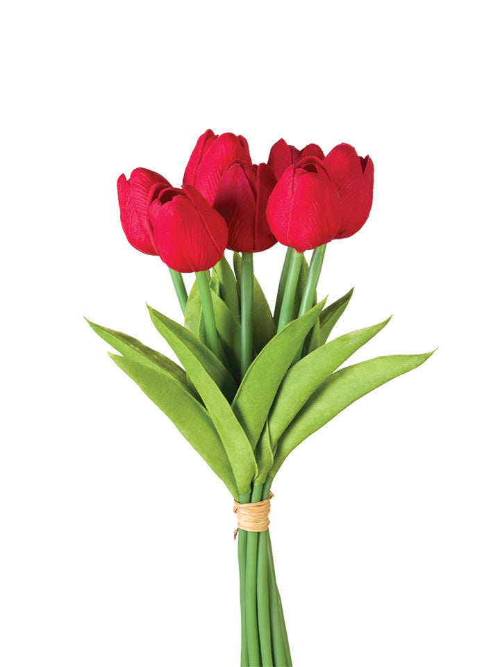 12" Real Touch Tulip Bunches (Various Colors)
