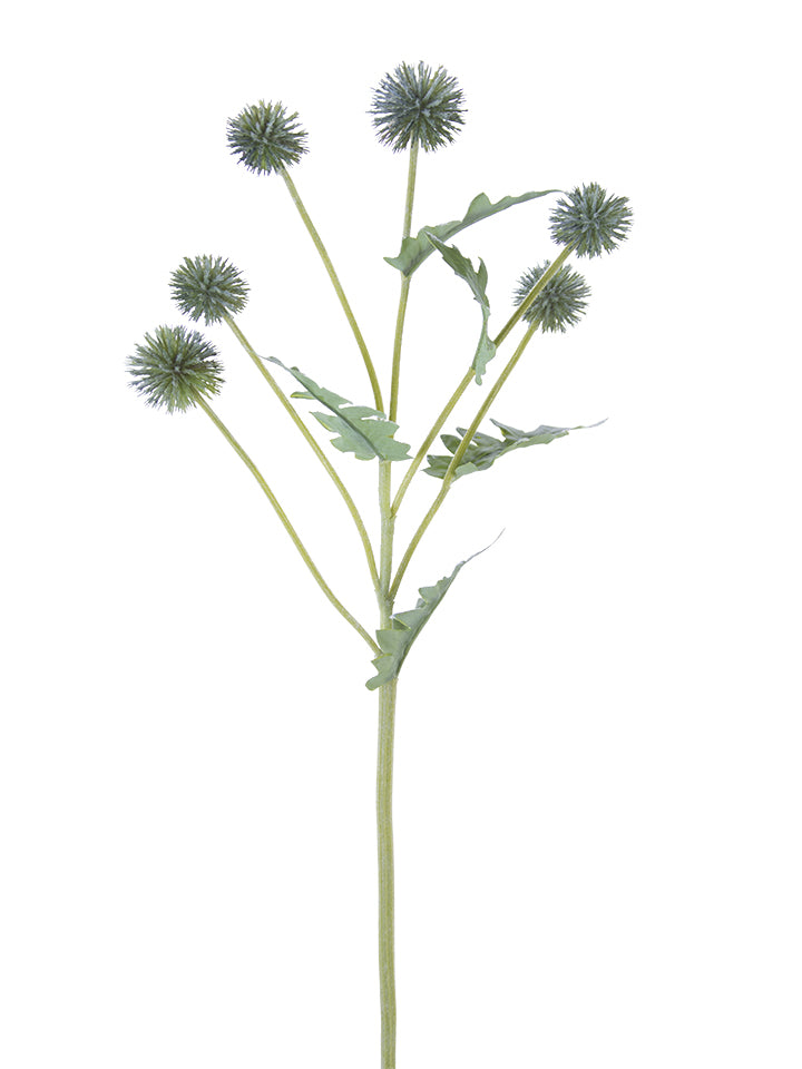25" Globe Thistle Spray, Gray/Blue