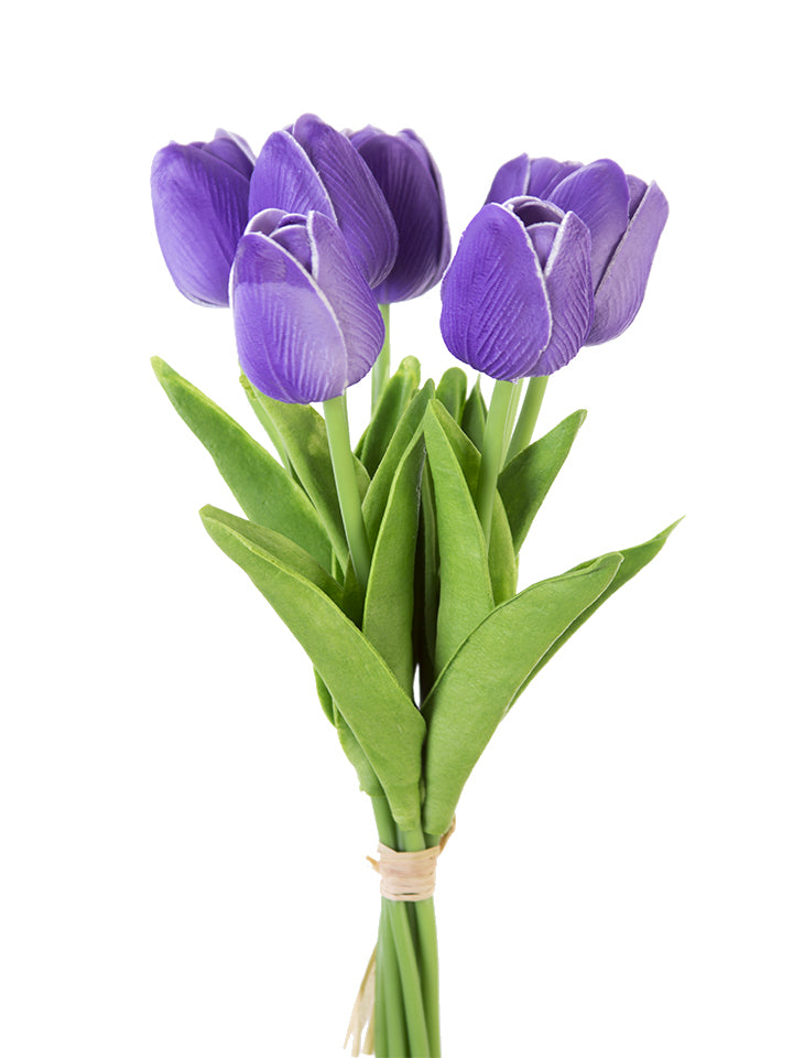 12" Real Touch Tulip Bunches (Various Colors)