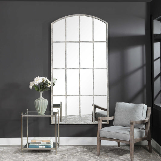 Ivory Pane Floor Mirror