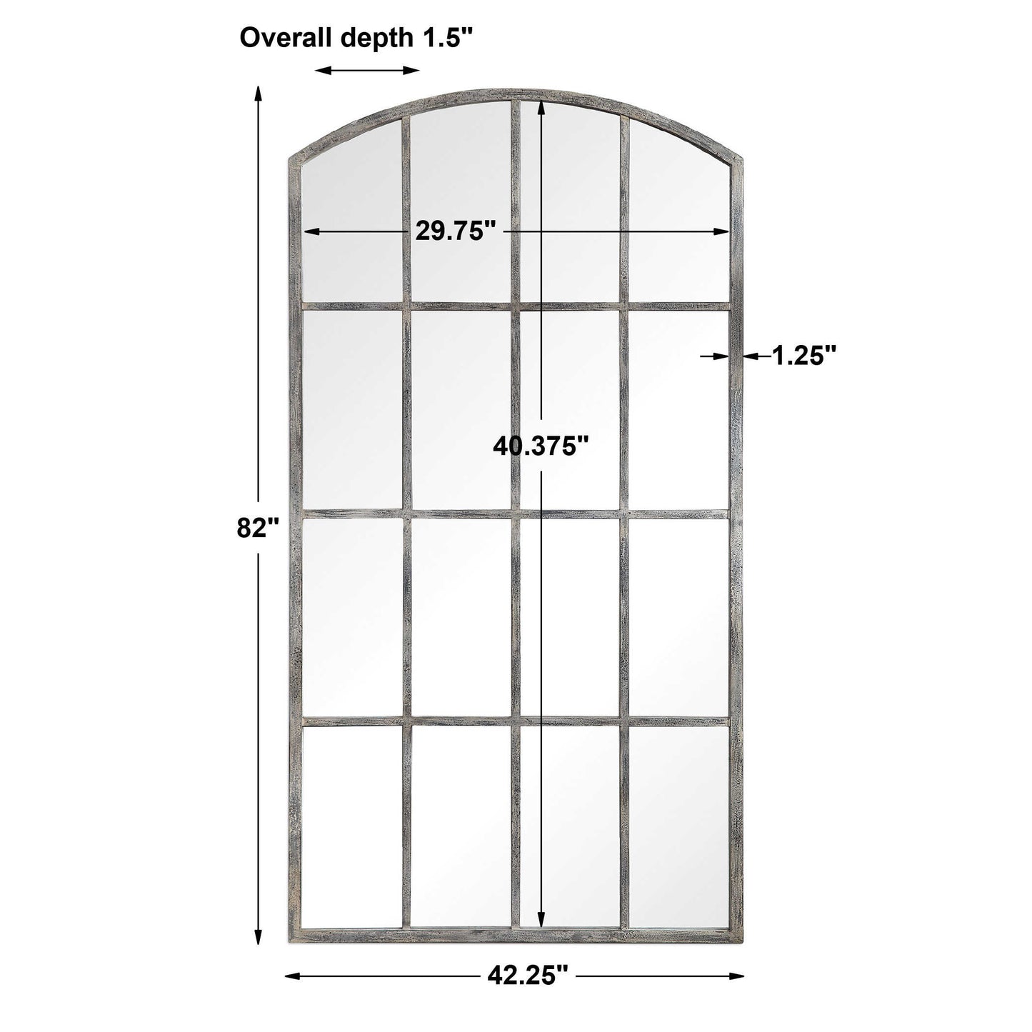 Ivory Pane Floor Mirror