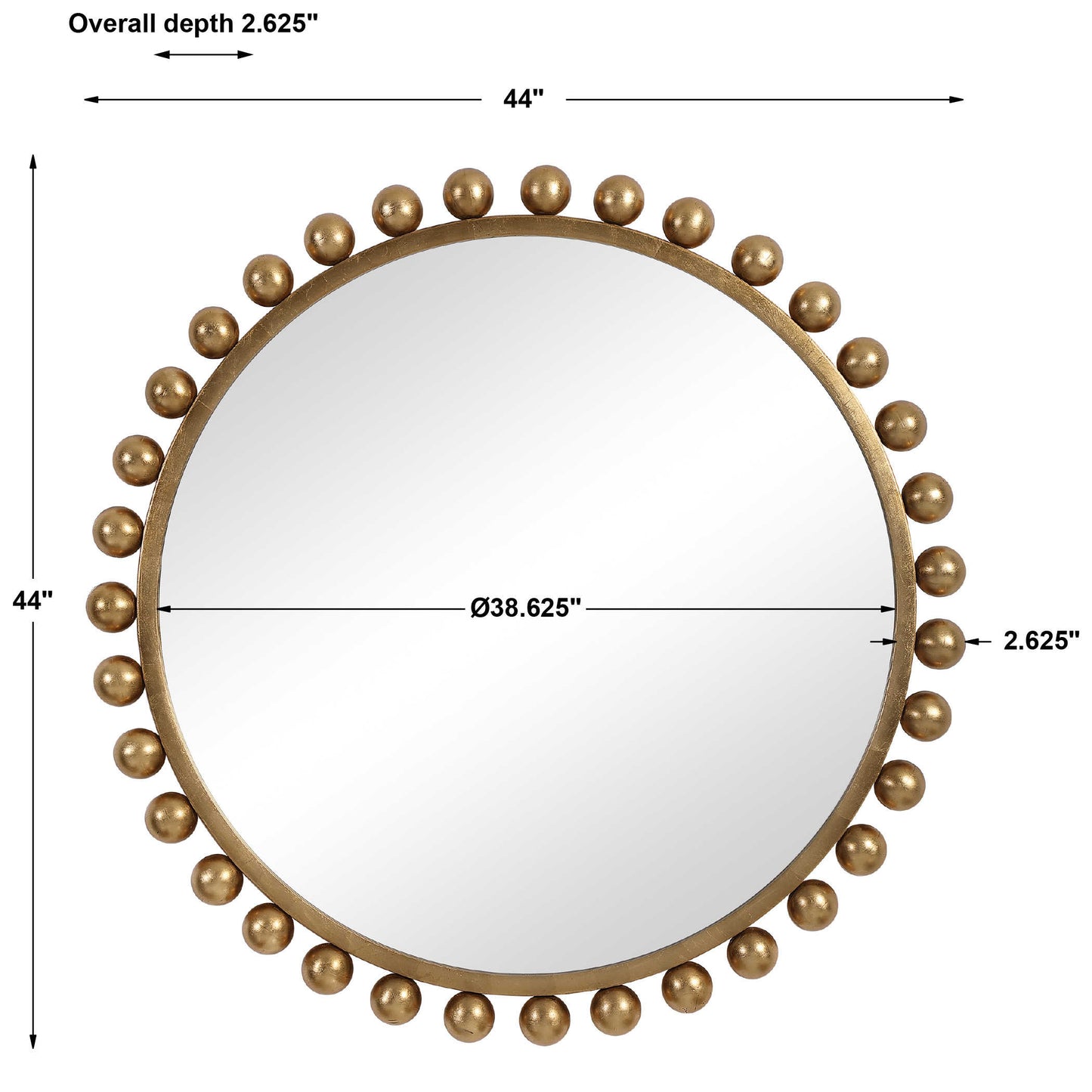 Cyra Gold Round Mirror