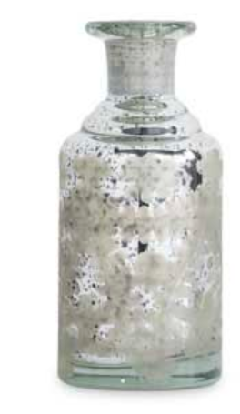 Mercury Glass Vase with Etching (Various Styles)