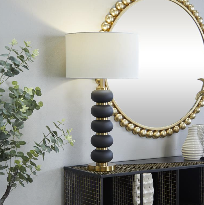 Black Metal Orbs Table Lamp