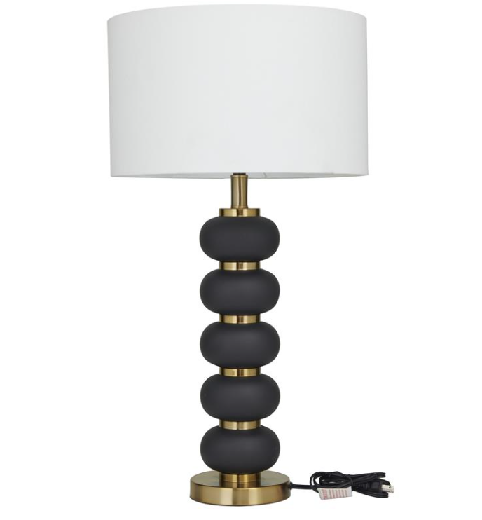 Black Metal Orbs Table Lamp
