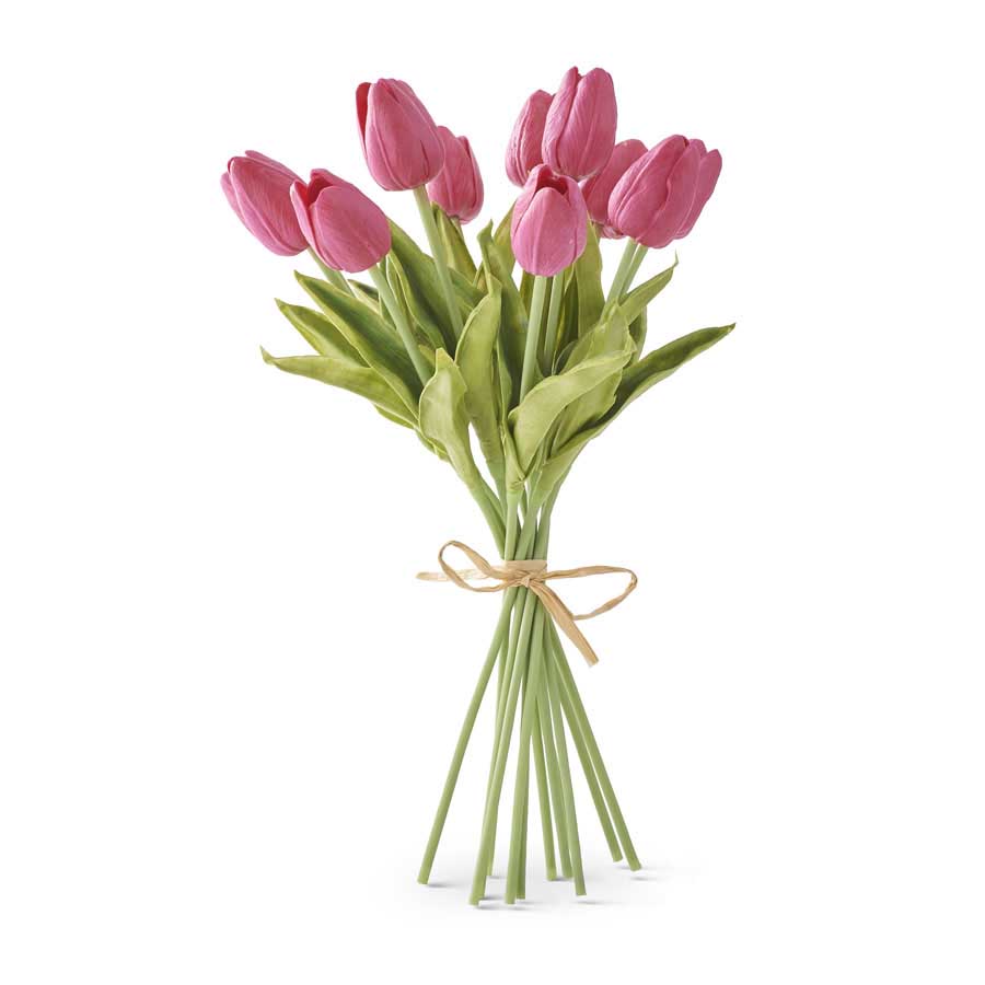 13.5" Real Touch Tulip Bundle, Fuschia