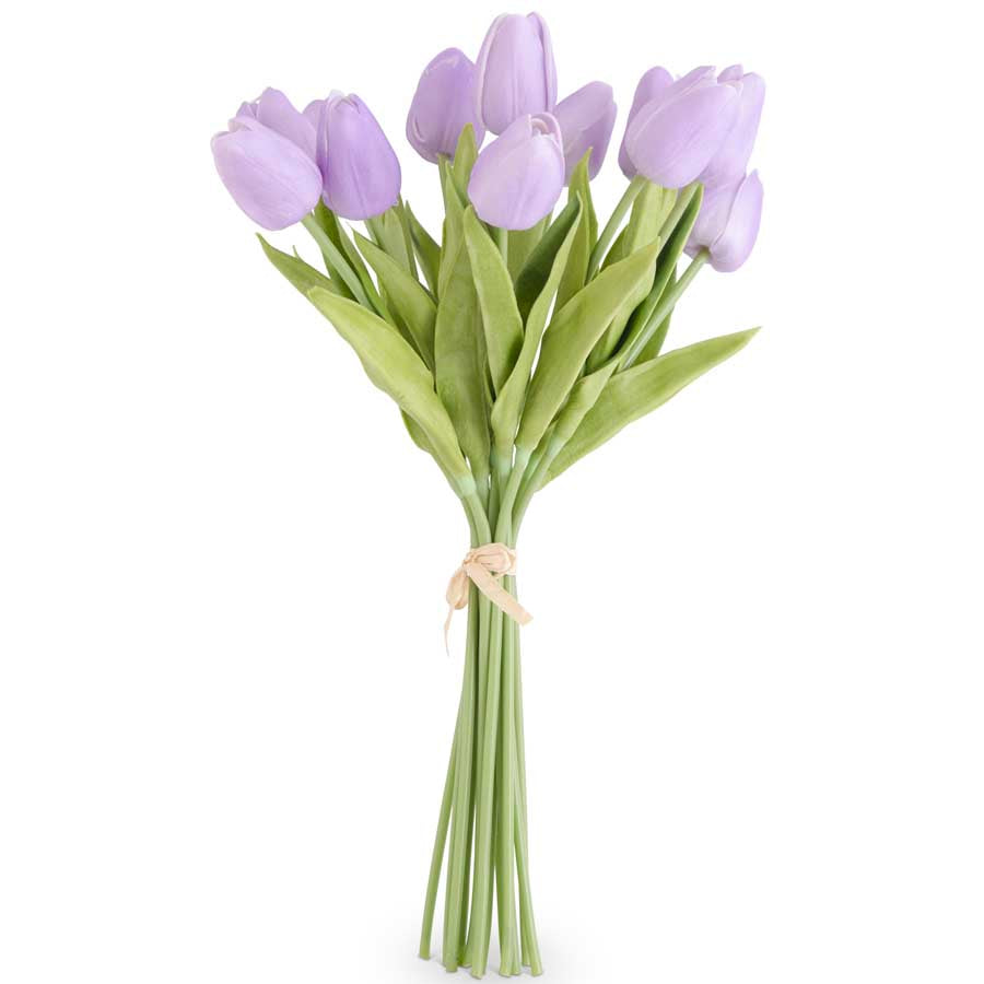 13.5" Real Touch Tulip Bundle, Light Purple