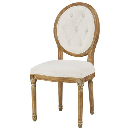Meg Tufted Side Chair, Washable White
