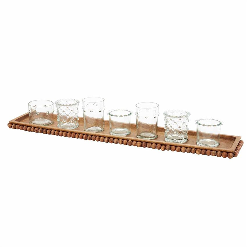Beaded Votive Tray Set