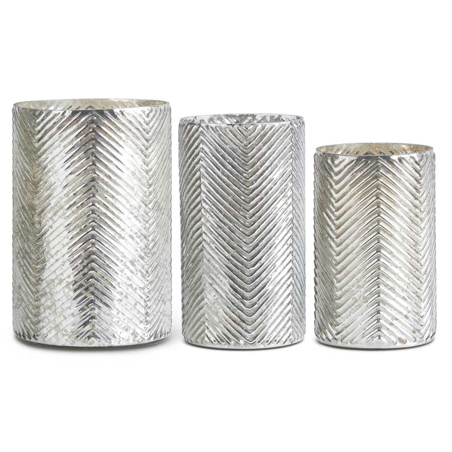 Herringbone Mercury Glass Vase (Various Sizes)