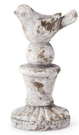 Graywashed Terracotta Bird on Base