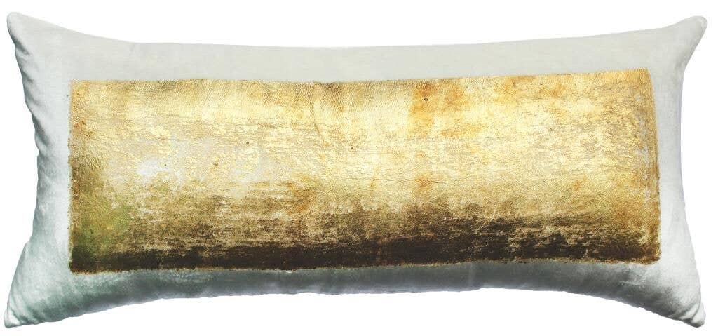 Verona Ivory Gold Velvet Pillow