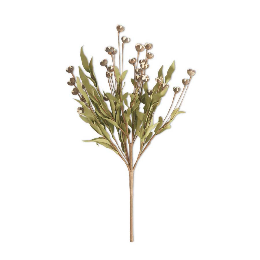 22" Bud Bush with Eva Foliage, Cream