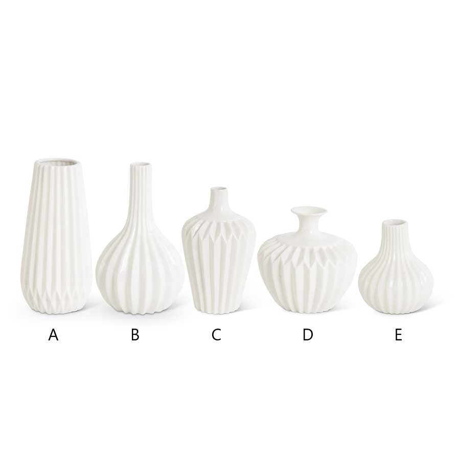 White Porcelain Accordion Vase (Various Styles)