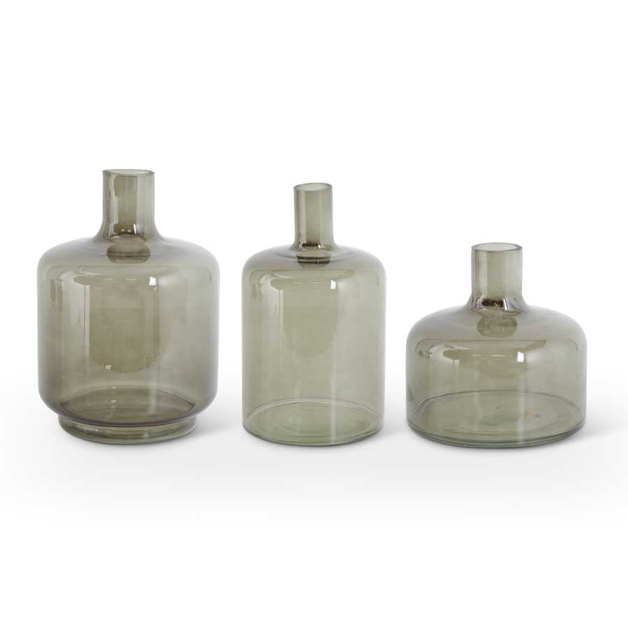 Green Transparent Glass Vase (Various Sizes)