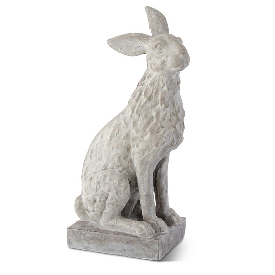 Gray Stone Sitting Rabbit