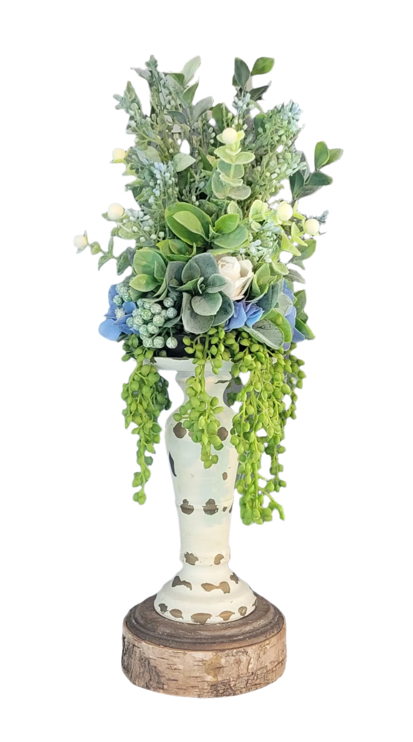 Blue And Cream Candle Topper