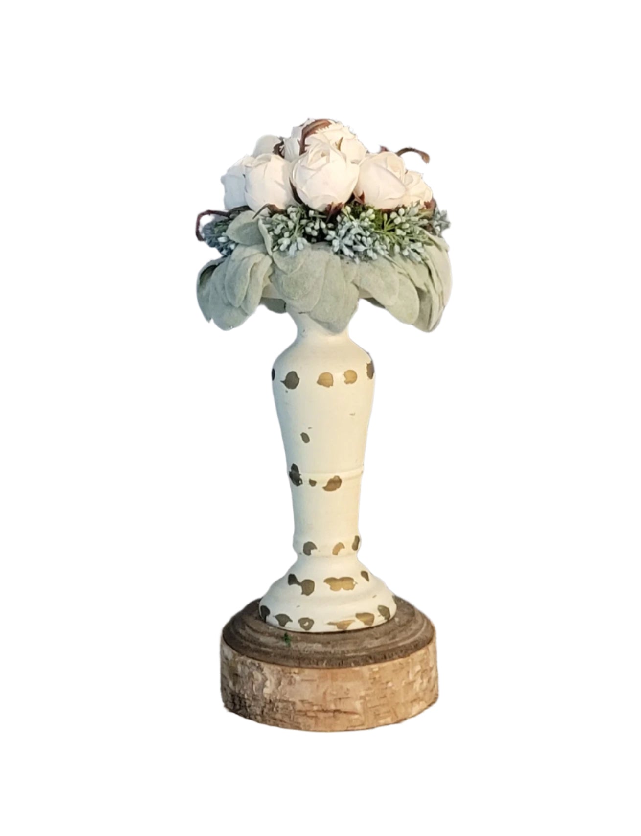 Real Touch Cabbage Rose Floral Half Orb