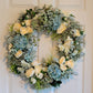 22" Everyday Wreath With Teal Hydrangeas