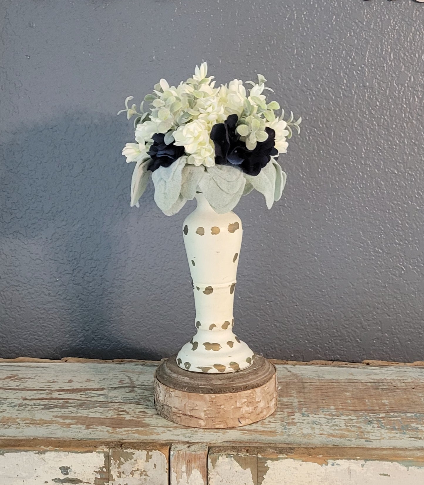 Navy And Cream Floral Orb