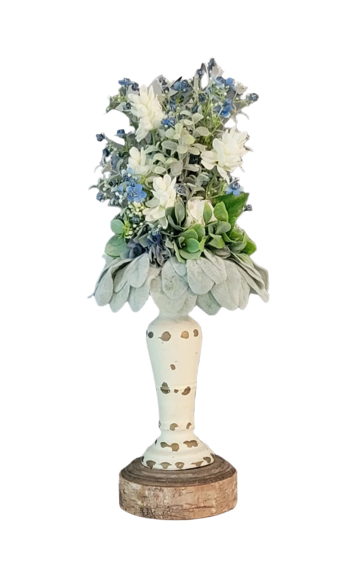Blue And Cream Candle Topper