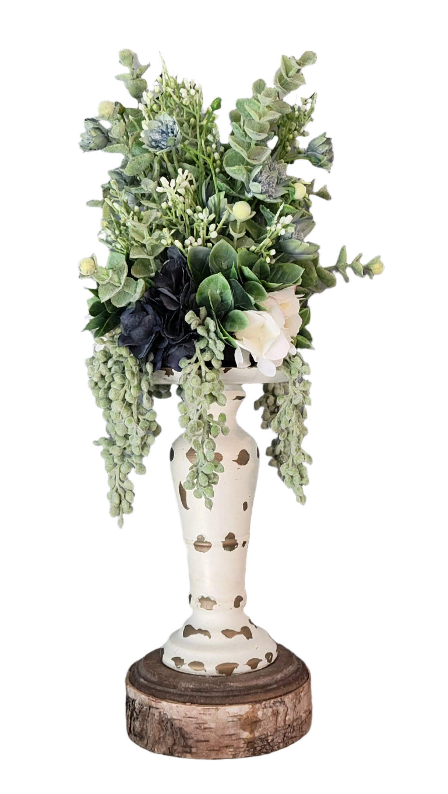 Navy and Cream Candle Topper