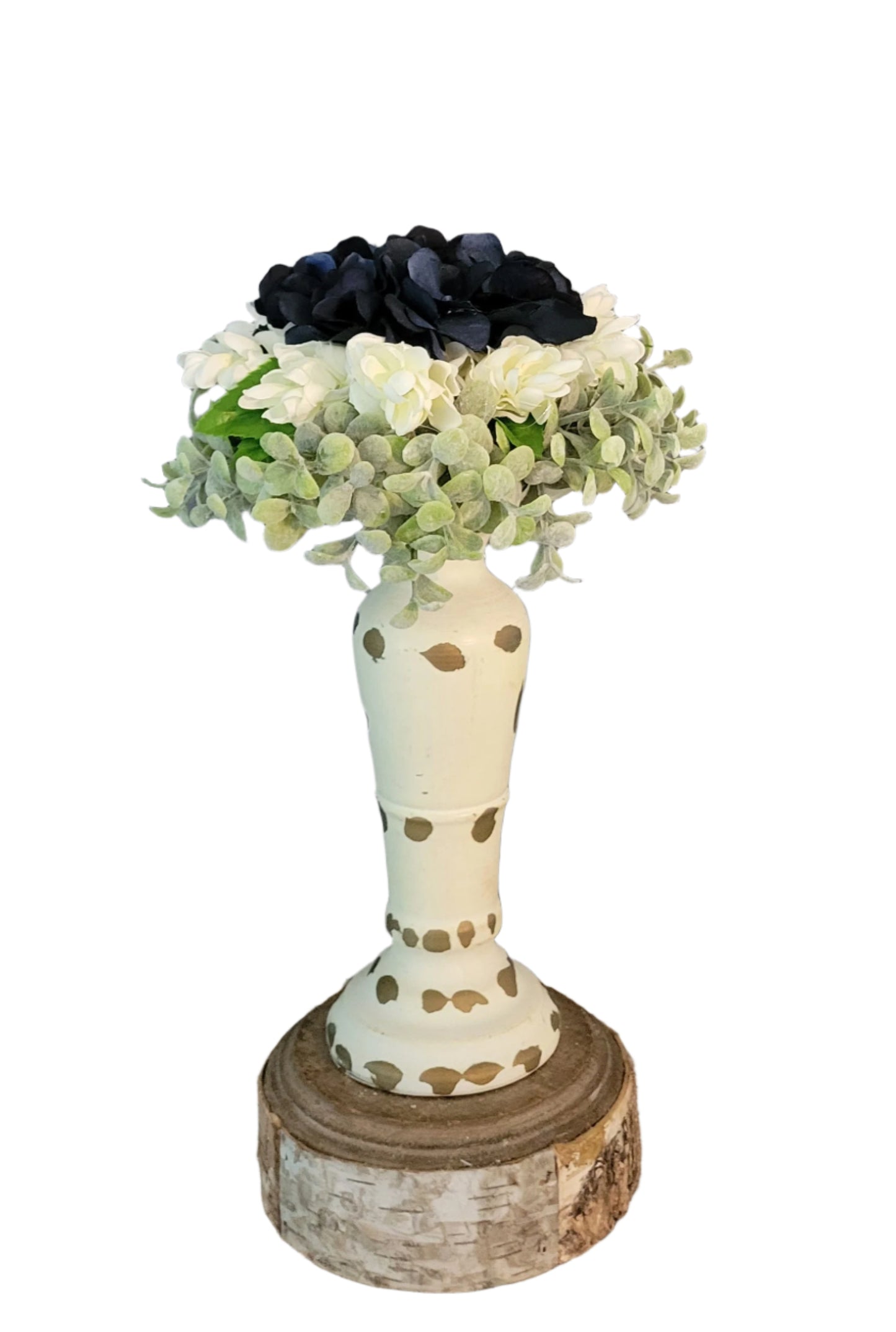 Navy and Cream Floral Orb