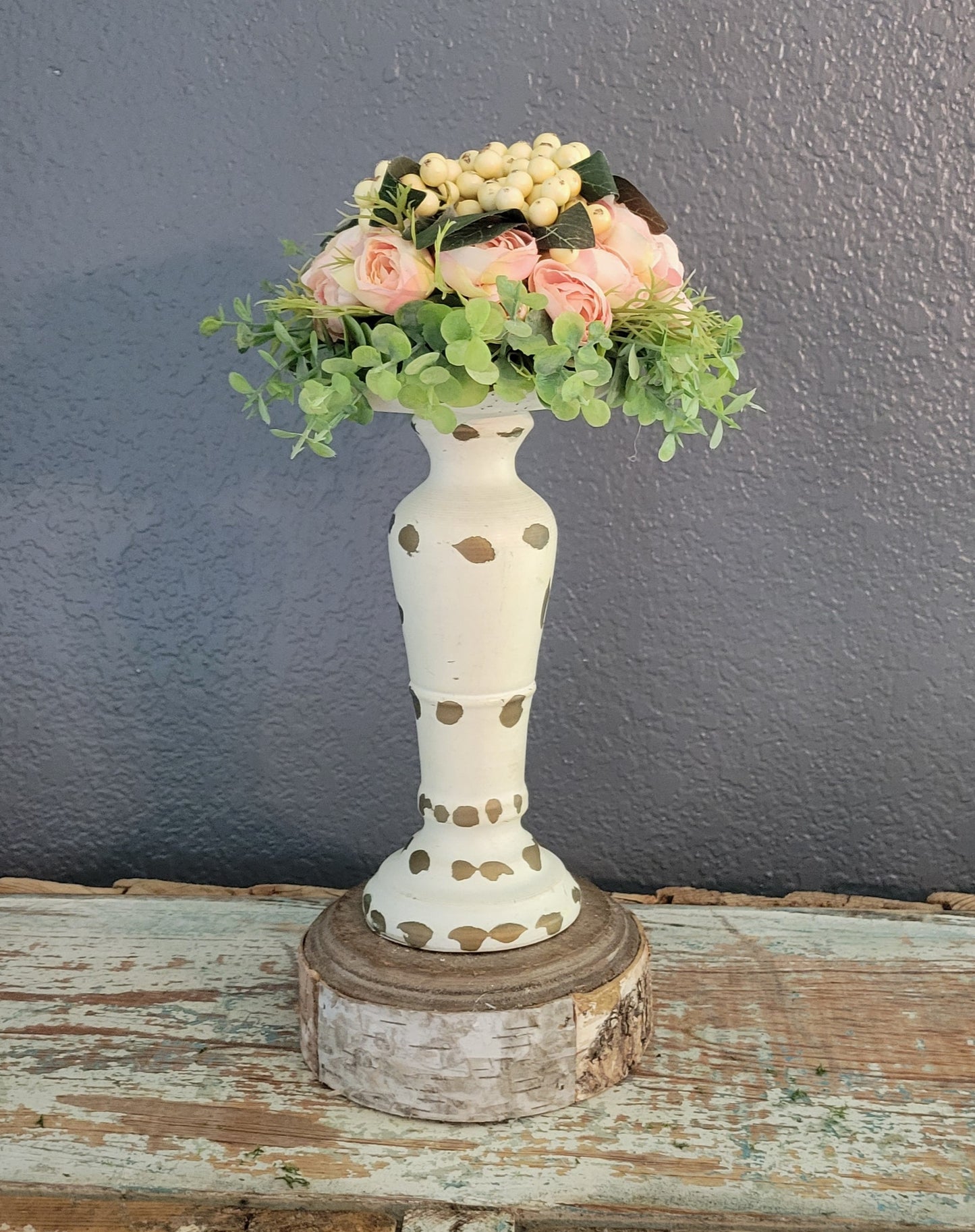 Peach and Cream Floral Orb
