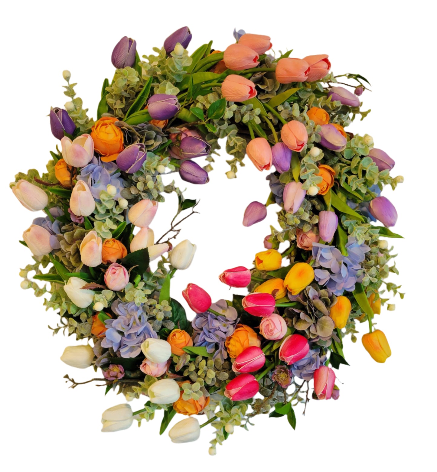 Colorful Tulip Wreath