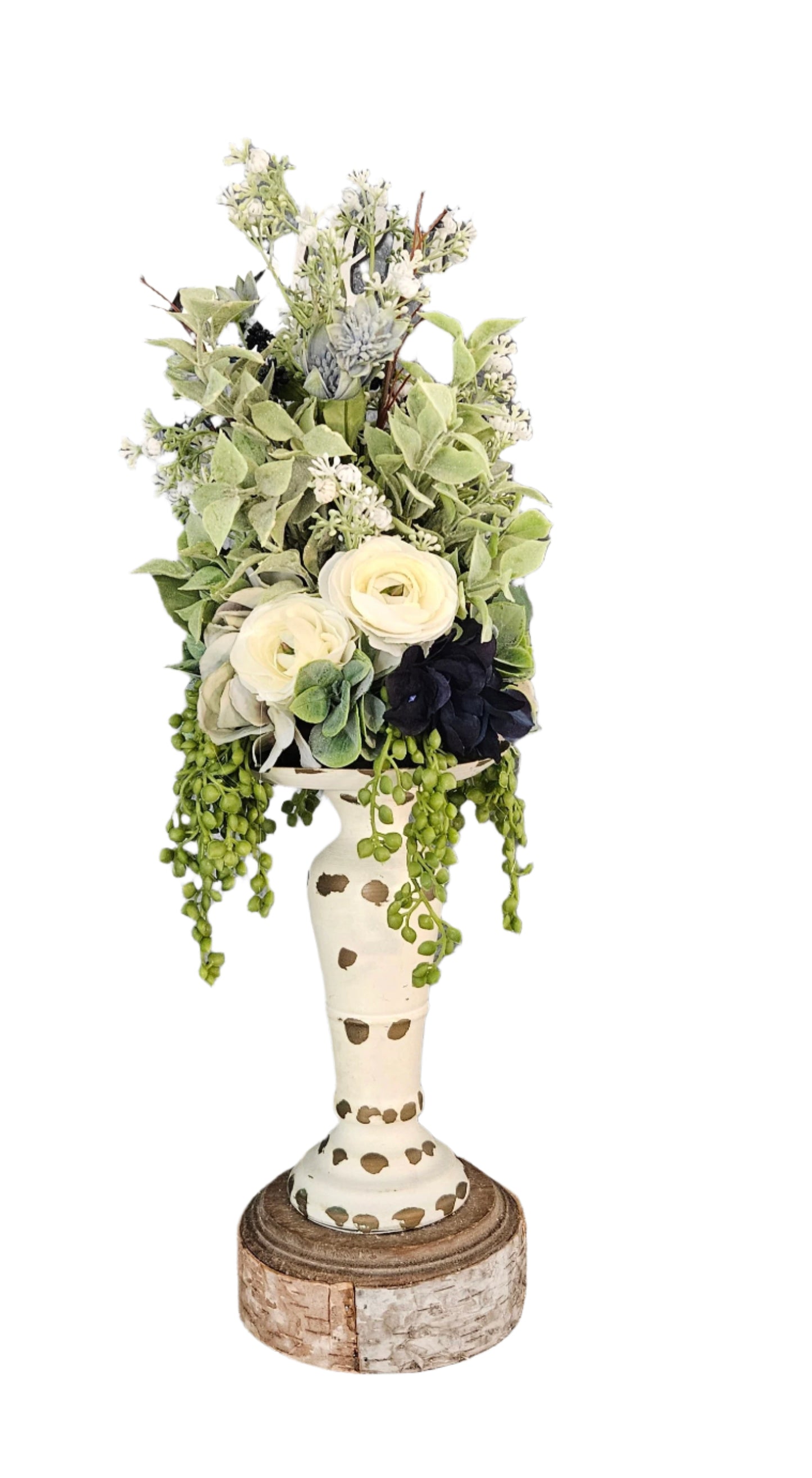 Navy And Cream Candle Topper