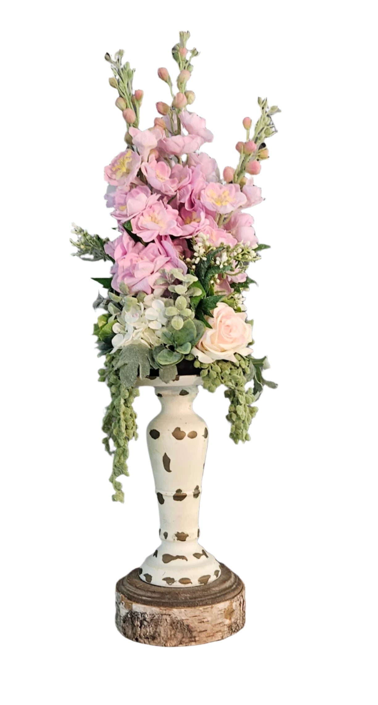 Pink Delphinium Candle Topper