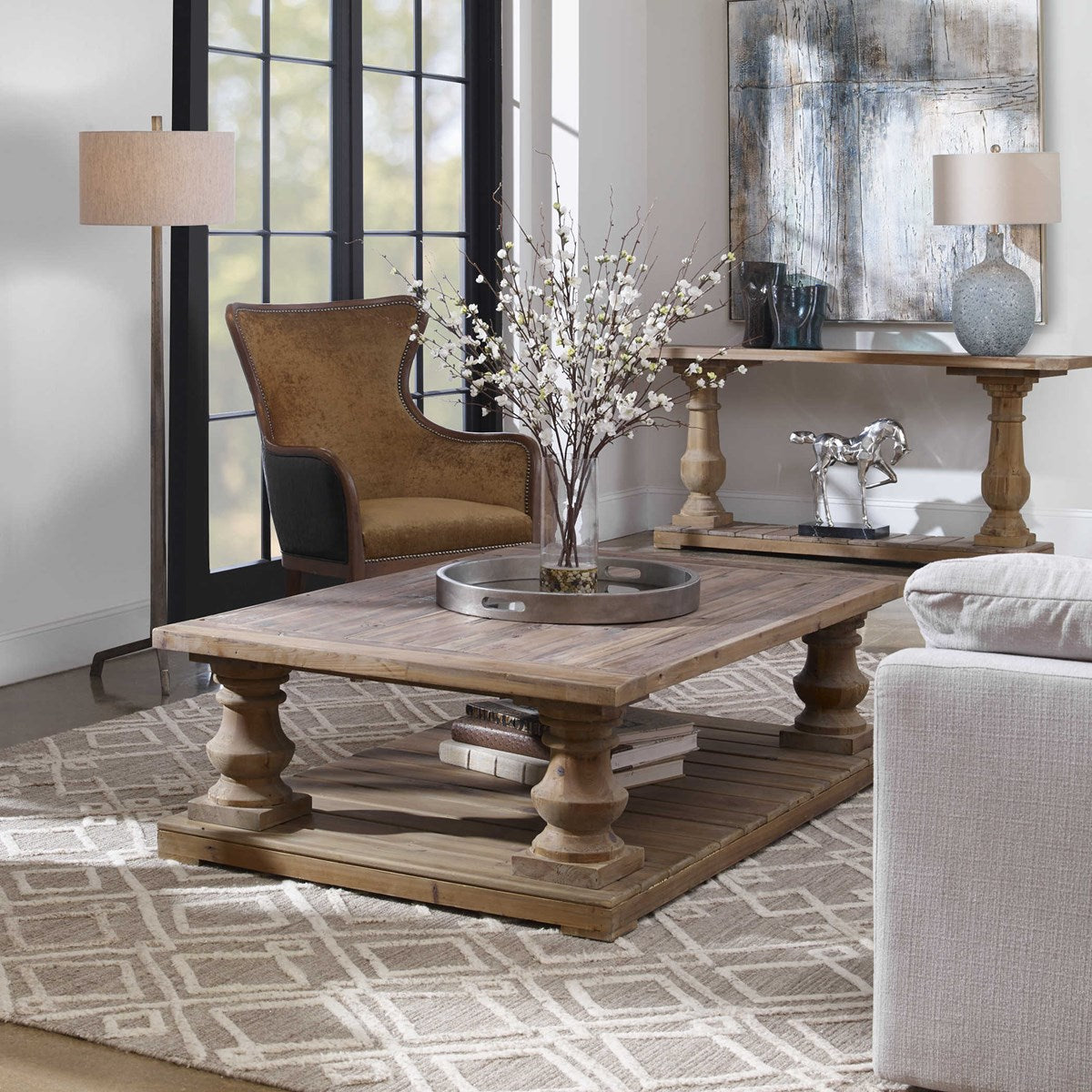 Chunky Leg Solid Wood Coffee Table