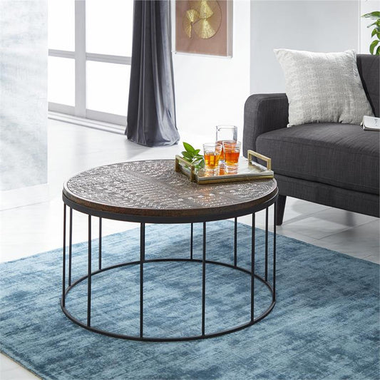 Mango Wood & Metal Coffee Table