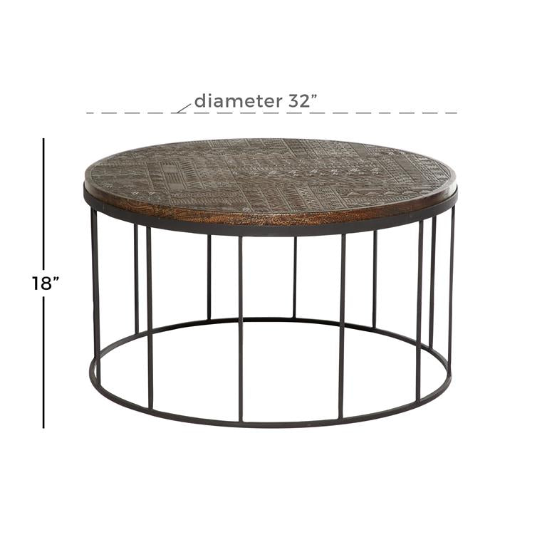 Mango Wood & Metal Coffee Table