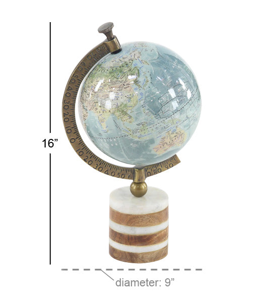 Wood & Marble Globe