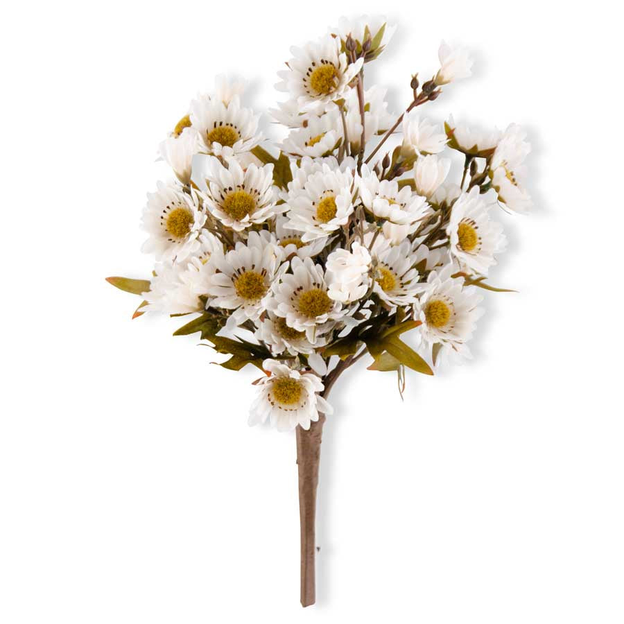 15" Mum Bush, White