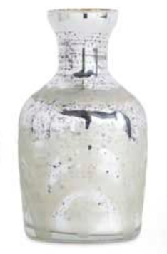 Mercury Glass Vase with Etching (Various Styles)