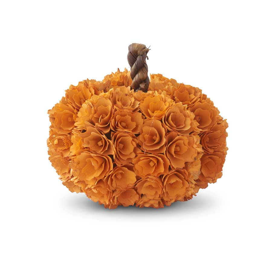 Orange Shaved Wood Pumpkin (Various Sizes)