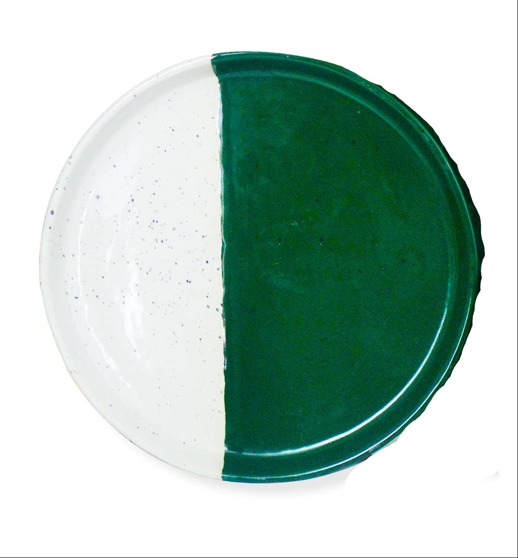 Stoneware Two-Tone Speckled Salad Plate