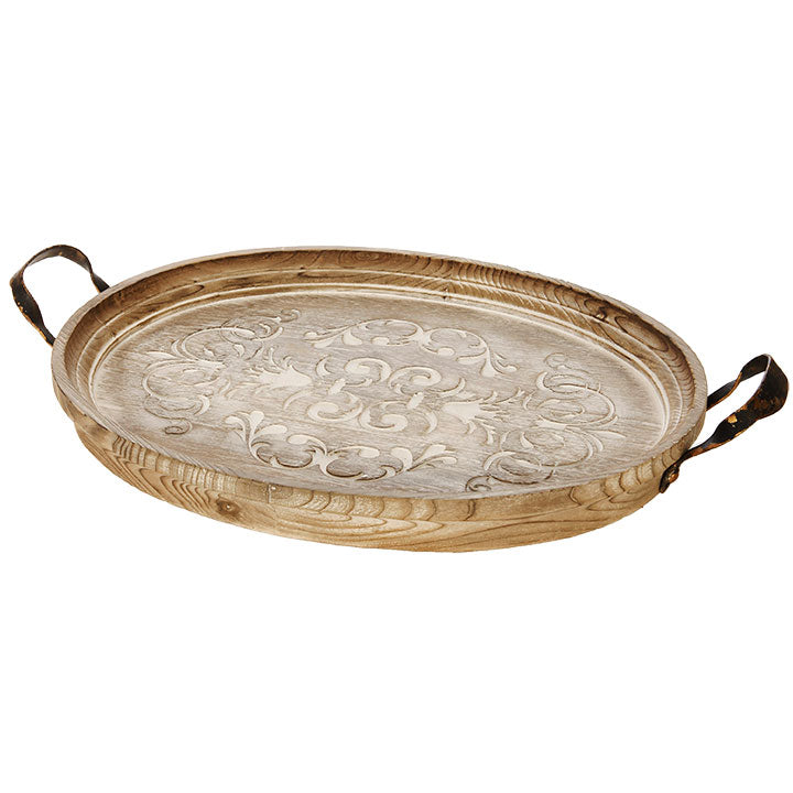 Distressed Scroll Tray