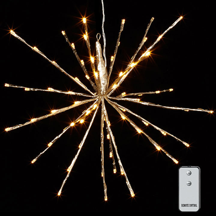 Champagne Starburst with Warm White Lights & Remote (Various Sizes)