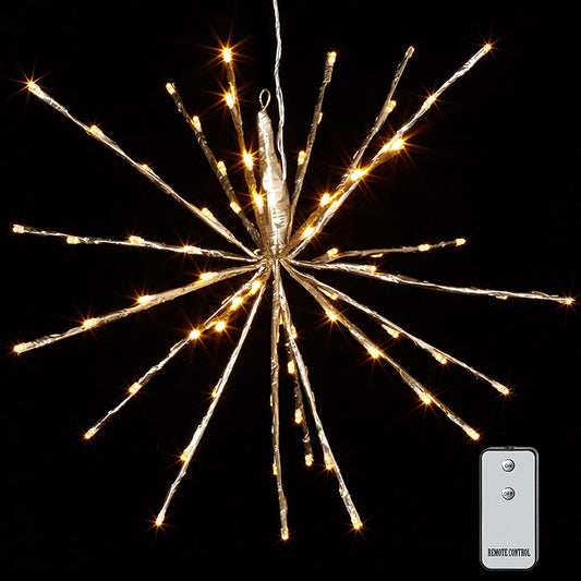 Champagne Starburst with Warm White Lights & Remote (Various Sizes)