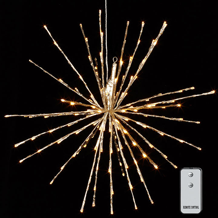 Champagne Starburst with Warm White Lights & Remote (Various Sizes)