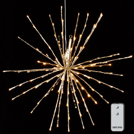 Champagne Starburst with Warm White Lights & Remote (Various Sizes)