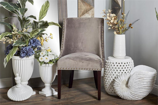 Taupe Velvet Dining Chair